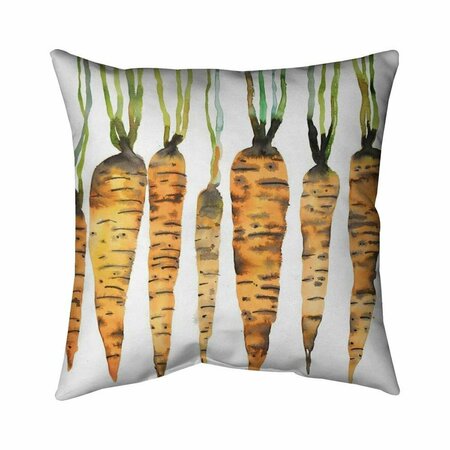 BEGIN HOME DECOR 20 x 20 in. Watercolor Carrots-Double Sided Print Indoor Pillow 5541-2020-GA106